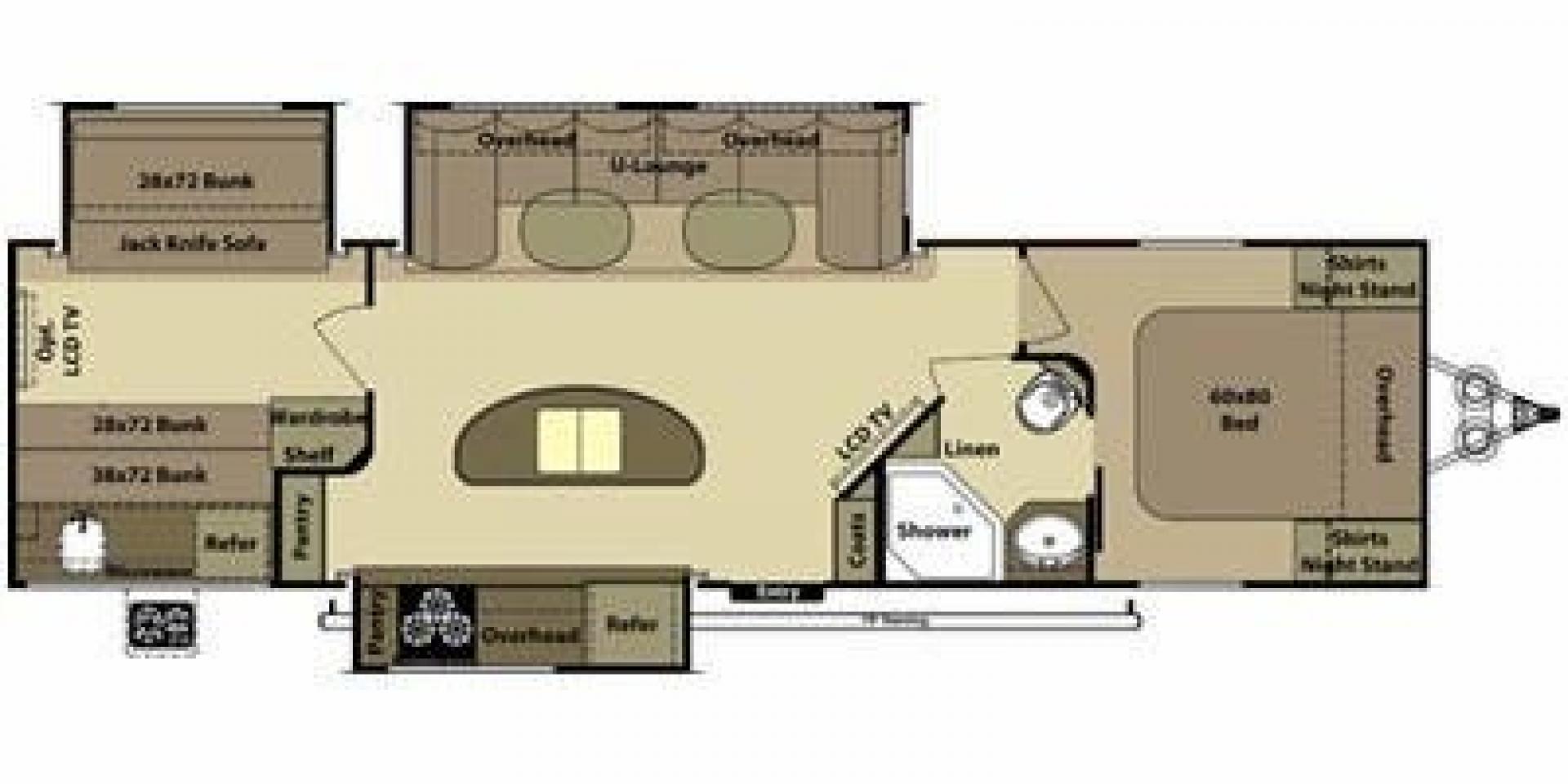 2014 GRAY OPEN RANGE LIGHT 308BHS - (5XMTX3729E2) , Length: 36.83 ft. | Dry Weight: 8,510 lbs. | Gross Weight: 9,995 lbs. | Slides: 3 transmission, located at 4319 N Main St, Cleburne, TX, 76033, (817) 678-5133, 32.385960, -97.391212 - The 308BHS travel trailer by Open Range Light from 2014 has a triple slide, a bunkhouse in the back, a useful kitchen island, and an outside kitchen. The dimensions for this unit are 36.83 ft in length, 8.33 ft in width, and 11.5 ft in height. This unit's dry weight is 8,510 lbs, with a payload capa - Photo#0